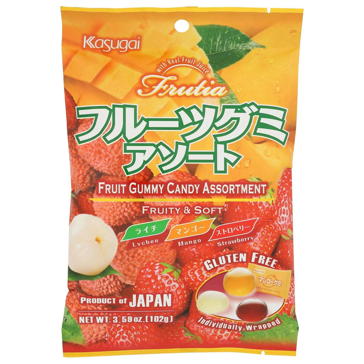 Kasugai Frutia | Fruit Gummy Candy Assortment 3.59 oz (102g)