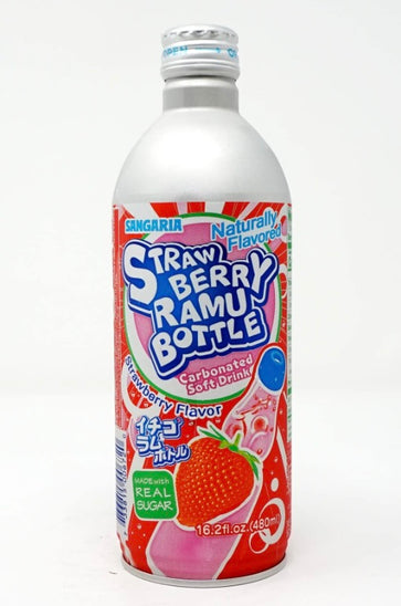 Sangaria Ramune Strawberry Bottle Can 16.2 fl oz (480ml)